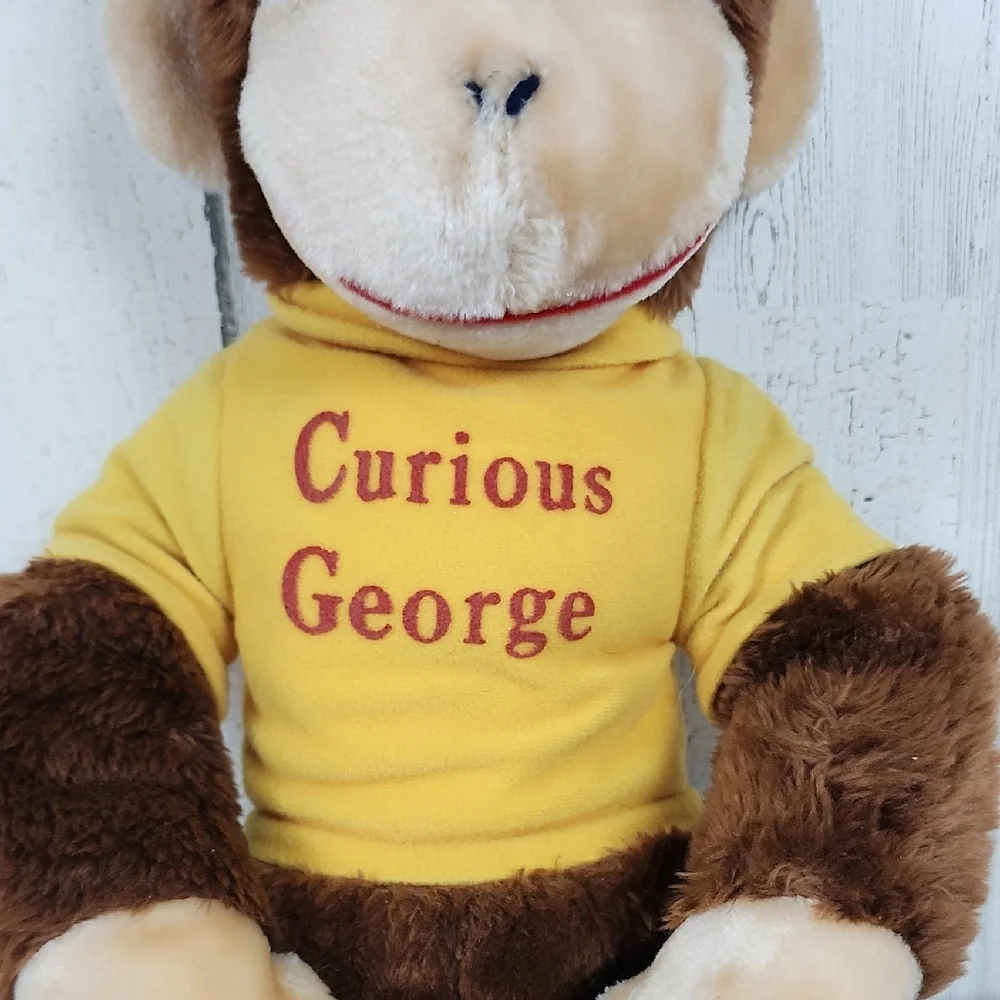 Vintage Curious George Plush Toy Stuffed Animal Yellow Shirt and Hat 20